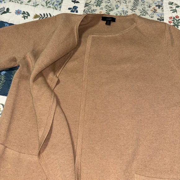 J. Crew Tan Juliette Collarless Women's Cardigan Sweater - Picture 7 of 12